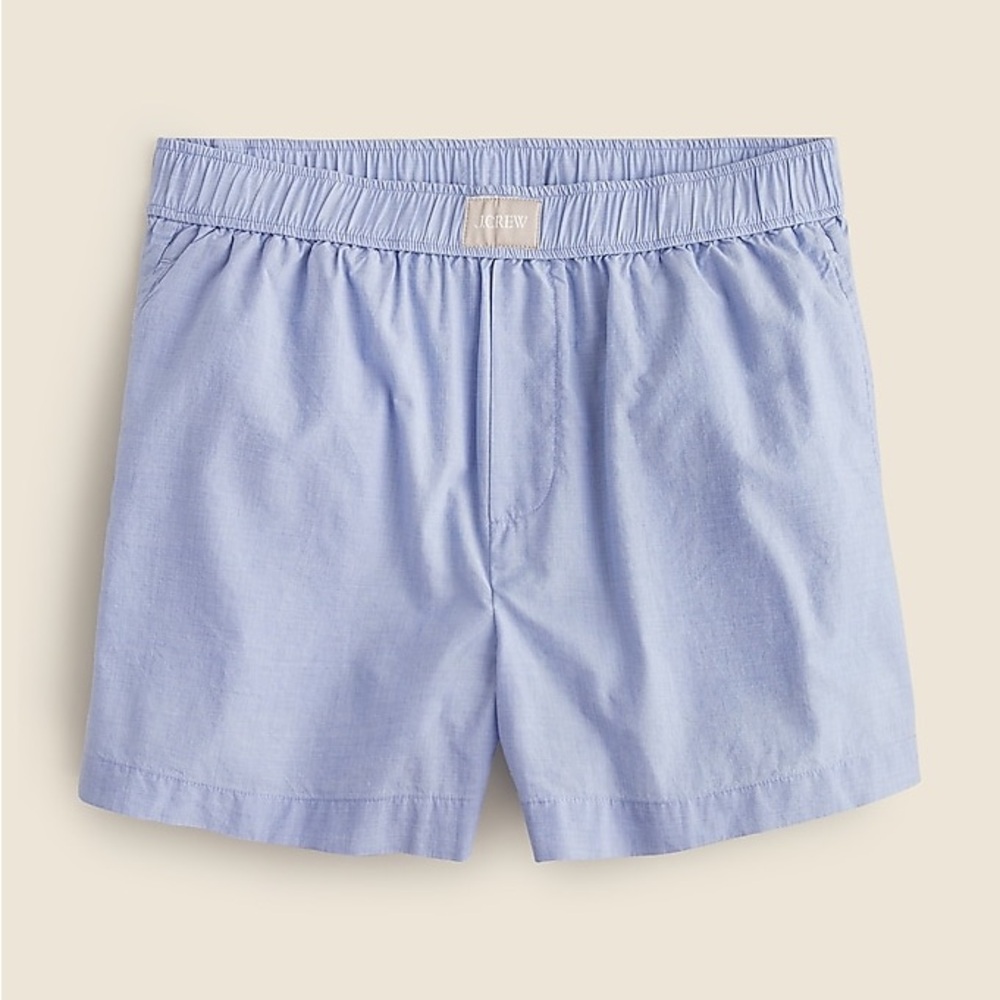 NWT J.Crew End-on-end cotton boxer short Hydrangea Blue XS Casual Preppy Classic